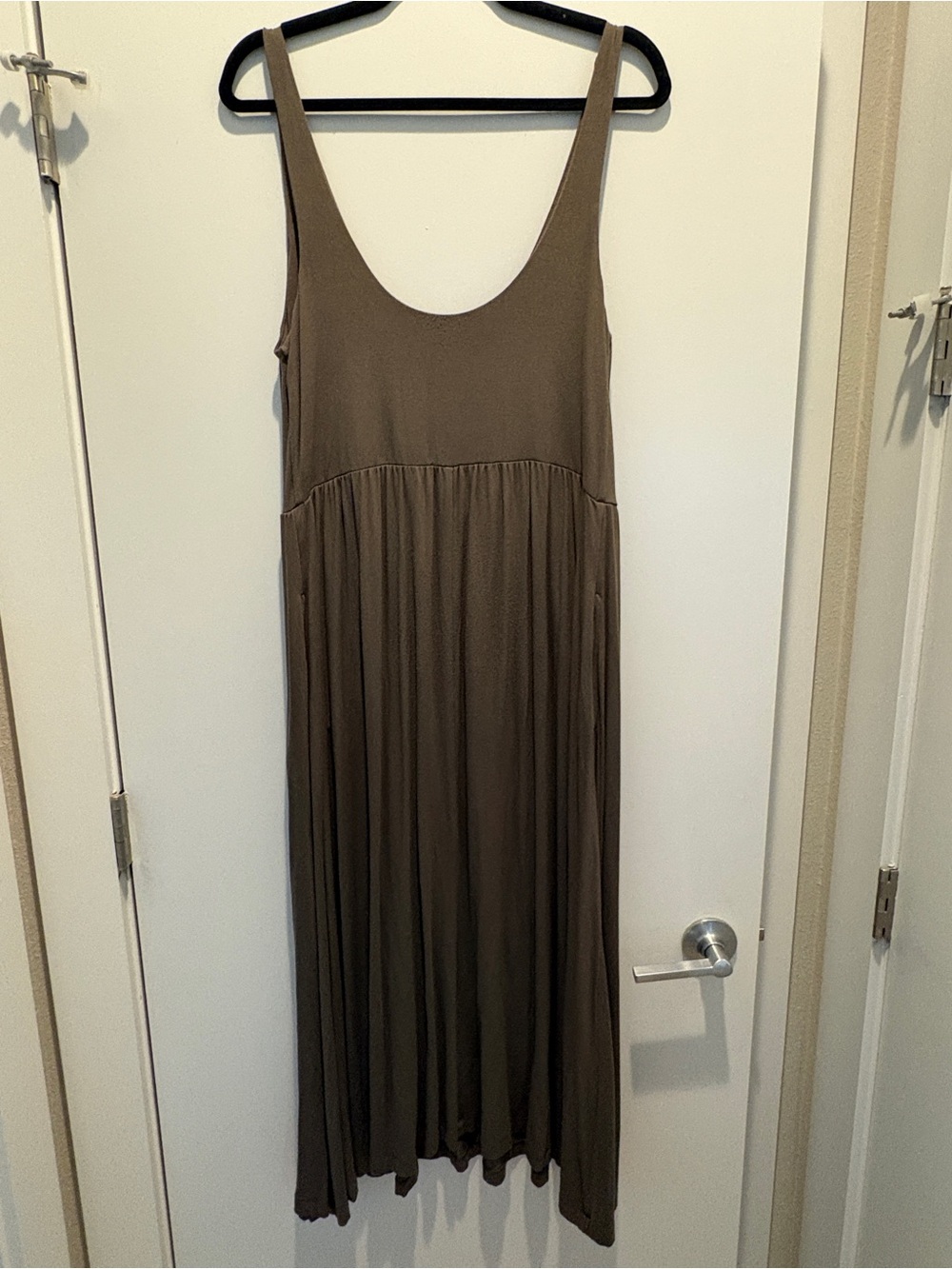 Target Sleeveless Scoop Neck Midi Dress in Brown